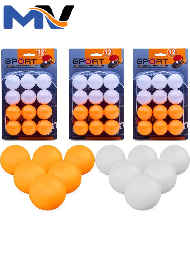MAGIC VAULT 36pcs Ping Pong Balls Training Table Tennis Balls High Performance ABS Training Balls Ultimate Durability for Indoor Outdoor Ping Pong Tables Orange & White  - Image 1