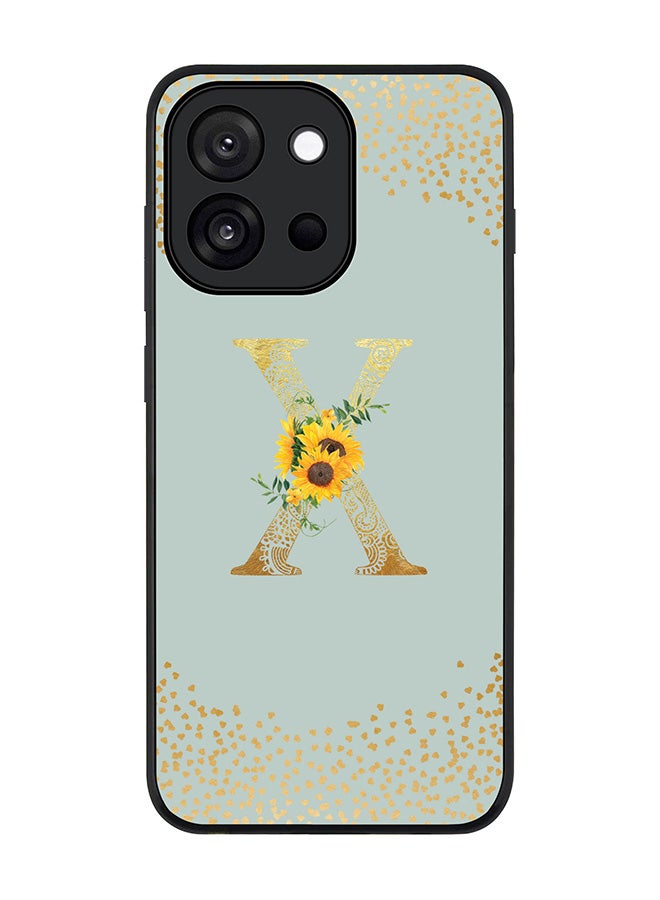 Stylizedd For OnePlus 13s / 13T Case,Slim fit Camera Protection, Shockproof Thin Phone cover  - Custom Floral Monogram - X  (Light Grey )