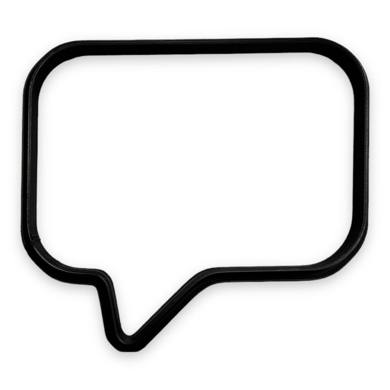 Speech Bubble Square Cookie Cutter with Easy to Push Design 4 inch