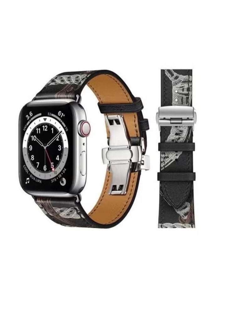 vesus Genuine Leather Replacement Band with Silver Buckle Watch Series