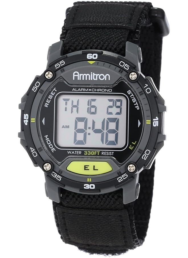 Armitron - Sport Unisex 40 8291Blk Gray Accented Digital Chronograph Black Nylon Strap Watch - Image 1