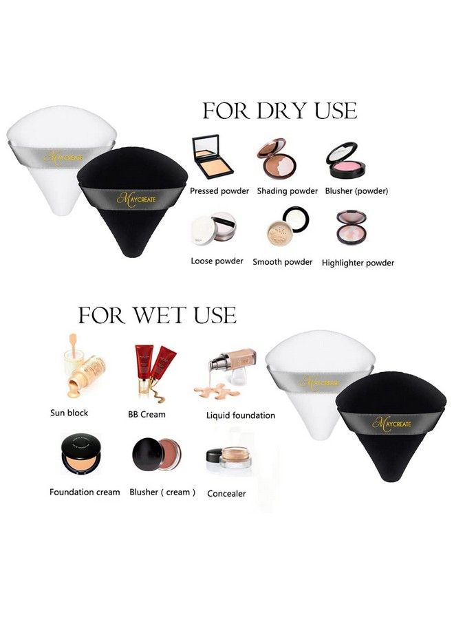maycreate 2Pcs Triangle Powder Puff For Women Makeup Sponge Puff Face Dry Wet Makeup Puff For Loose Powder Body Powder Cotton Cosmetic Sponge For Contouring Under Eyes And Corners - Image 5