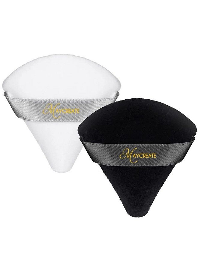 maycreate 2Pcs Triangle Powder Puff For Women Makeup Sponge Puff Face Dry Wet Makeup Puff For Loose Powder Body Powder Cotton Cosmetic Sponge For Contouring Under Eyes And Corners - Image 1