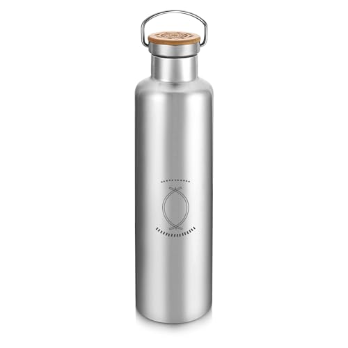 ESLINOP Water Bottle 201L Insulated Stainless Steel Flask with Numbers Double Walled Vacuum Thermos for Hot Cold Drinks 34 oz BPAFree Water Activator Bottle - Image 3