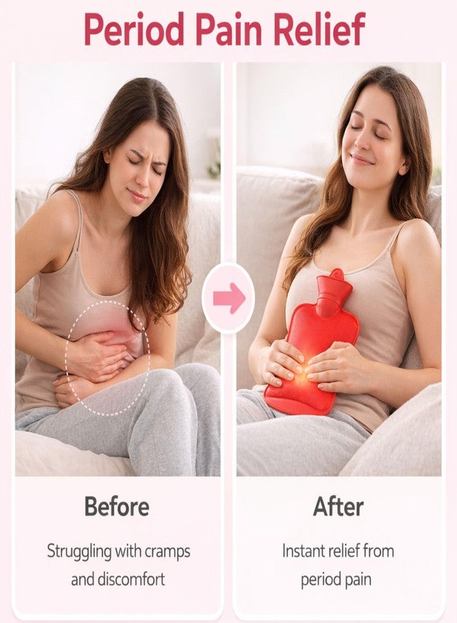 Crescent Premium Rubber Hot water Bag for Instant Period Pain Relief| 2000 ML (Blue) - Image 5