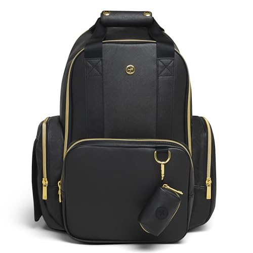 HUGGIES Unisexadult Signature Hug Pack Diaper Backpack Black Leather One Size - Image 1