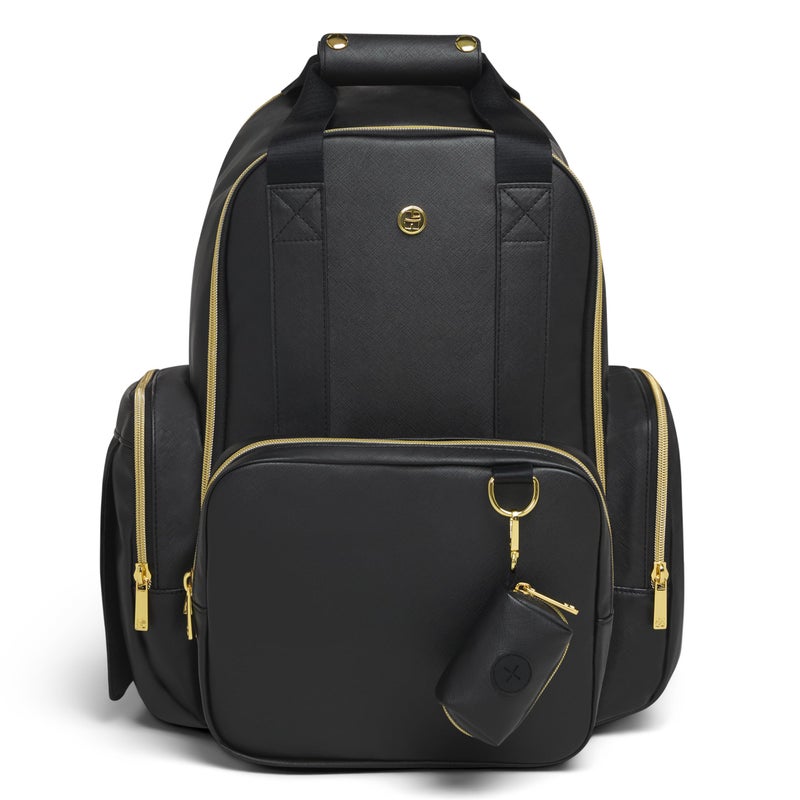 HUGGIES Unisexadult Signature Hug Pack Diaper Backpack Black Leather One Size - Image 2