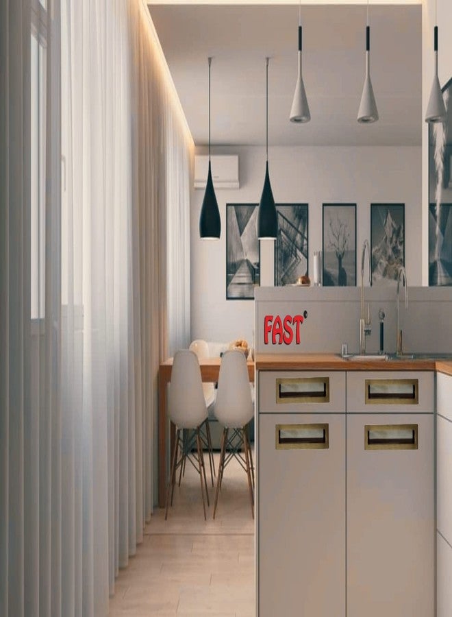 فاست مقبض باب منزلق مخفي ومقبض سحب باب مخفي من النحاس العتيق بتصميم معماري كامل من FAST CSH02 (بني، 160 مم) - Image 5