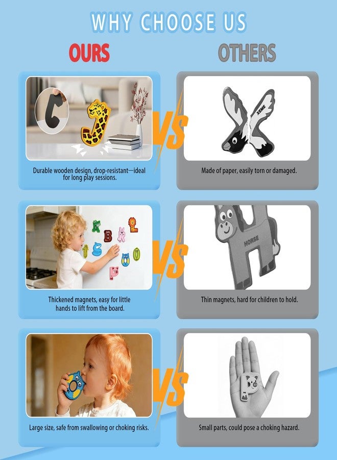 UJL Large Size Magnetic Letters and Numbers Animal Cute Fridge Magnets ABC Alphabet Magnets for Toddlers 1-3 Refrigerator Magnets for Kids Preschool Spelling and Learning - Image 4