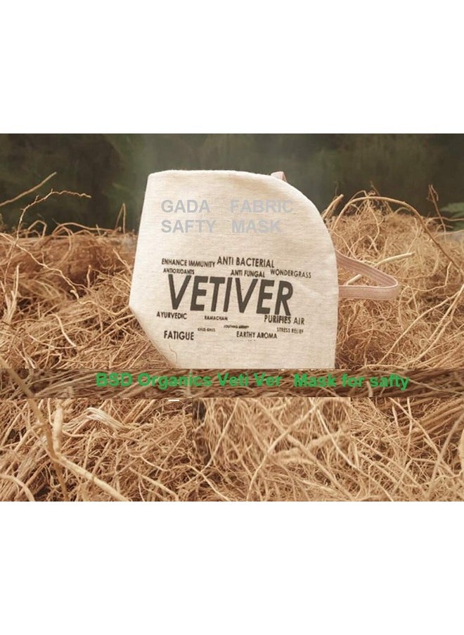 BSD Organics BSD Organics pack of 10 - Veti ver Doubl Layer Gada Cotton Face Masks soft on skin & Bio degradable. 