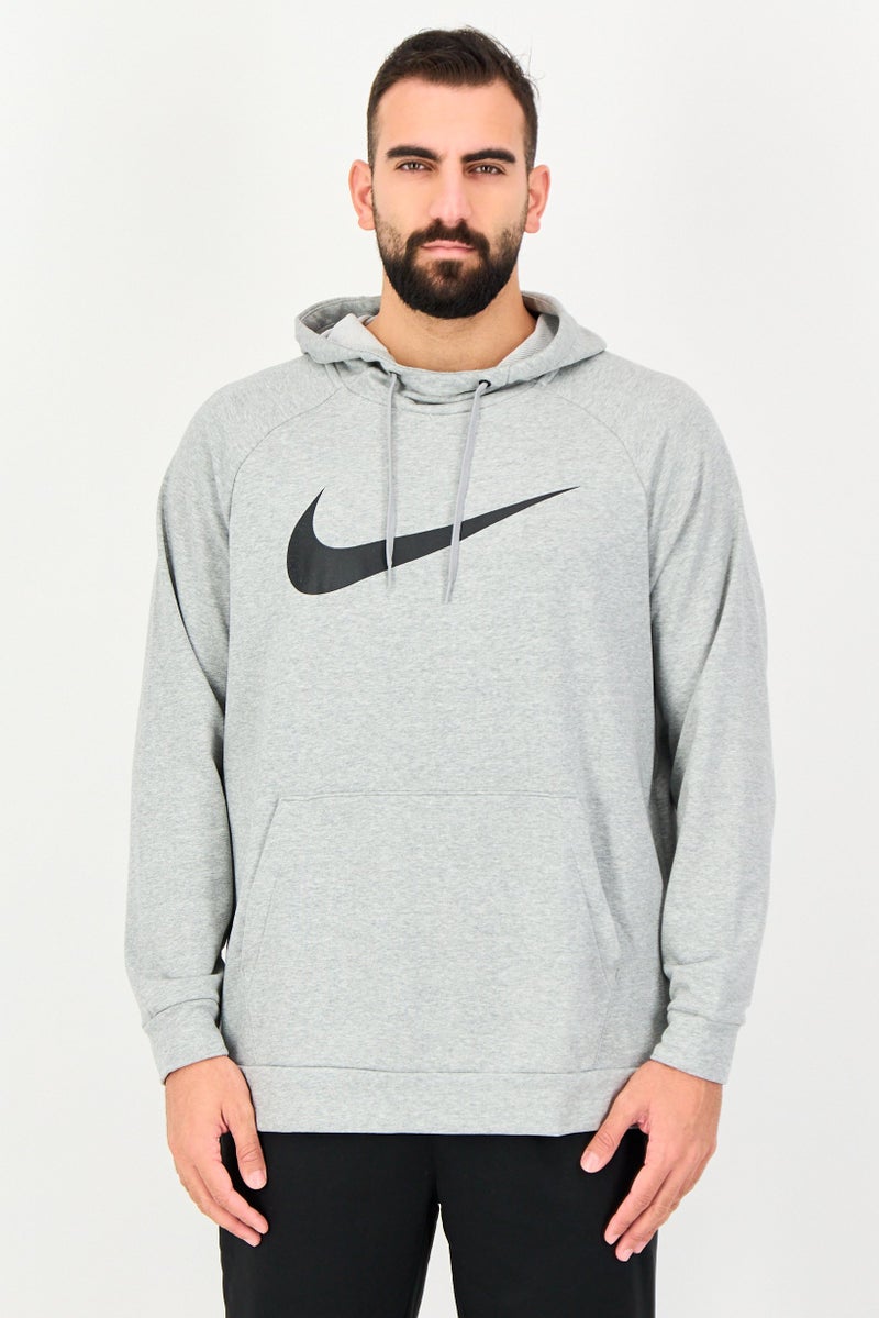 Nike هودي رياضي للأطفال الأولاد مناسب للأنشطة الخارجية، رمادي - Image 1