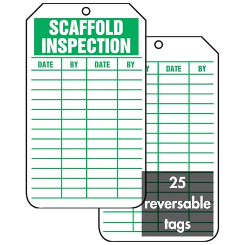 Accuform Signs TRS317CTP Scaffold Status Tag, Legend"Scaffold Inspection", 5.75" Length x 3.25" Width x 0.010" Thickness, PF-Cardstock, Green on White (Pack of 25) - Image 1