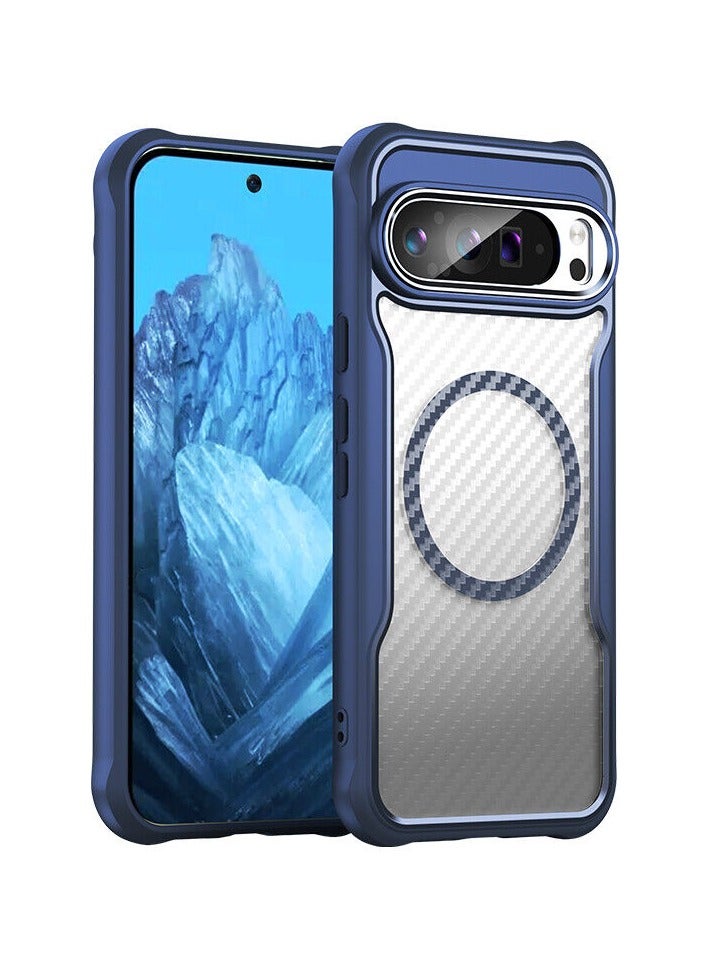 جراب Google Pixel 9 Pro XL، جراب هاتف مرن من مادة TPU+PU رفيع شفاف من البلاستيك الصلب مع حماية من السقوط لهاتف Google Pixel 9 Pro XL - Image 1