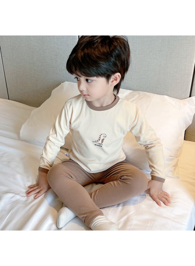 Autumn And Winter Children's Thermal Underwear Autumn Clothes Long Pants Suit Boys Girls Baby De Velvet Candy Color Homewear Pajamas