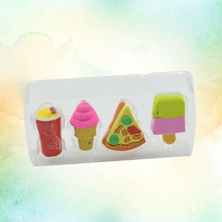 Yanmai Food-Themed Eraser Set – Fun Assorted Mini Erasers for Kids & Students – Includes Pizza, Ice Cream, Soda & More – Perfect for School, Party Favors & Gifts - Image 5