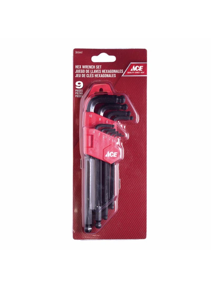 ACE Steel L-Type Wrench Set 15-10mm 9pcs 