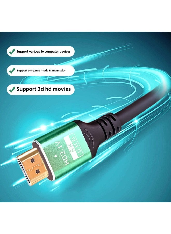 Generic HDMI Cable 2.1 Edition 8K TV Computer Set Top Box Video HD Cable Computer Notebook Video Cable-Color:Green-Line Length:Boxed 1.8m  - Image 3
