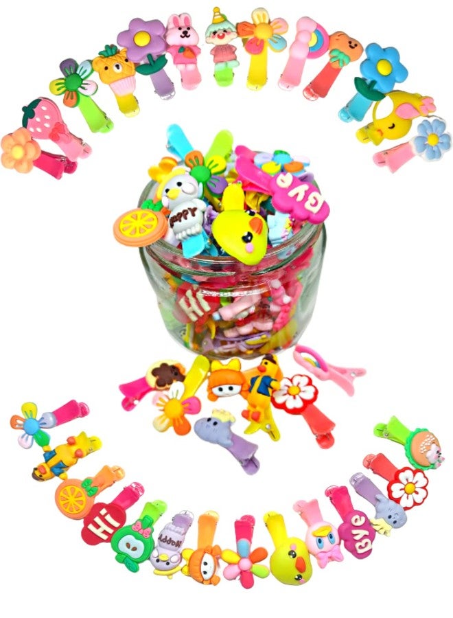 Quarya Hair Clips For Girls Babies Toddlers Set of 24 pcs Cute Cartoon Characters Hair Clips Set Baby Hair pins For Kids Girls Hair Accessories (24 pcs plus 1 Velvet Scrunchy in a Jar), Multicolor - Image 5