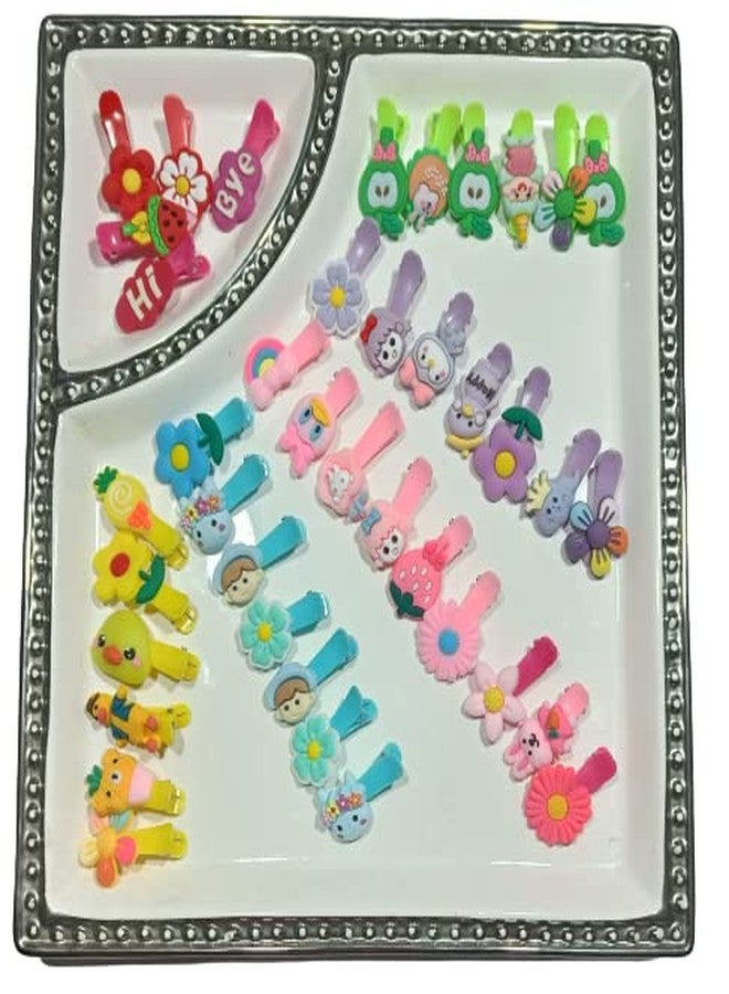 Quarya Hair Clips For Girls Babies Toddlers Set of 24 pcs Cute Cartoon Characters Hair Clips Set Baby Hair pins For Kids Girls Hair Accessories (24 pcs plus 1 Velvet Scrunchy in a Jar), Multicolor - Image 4