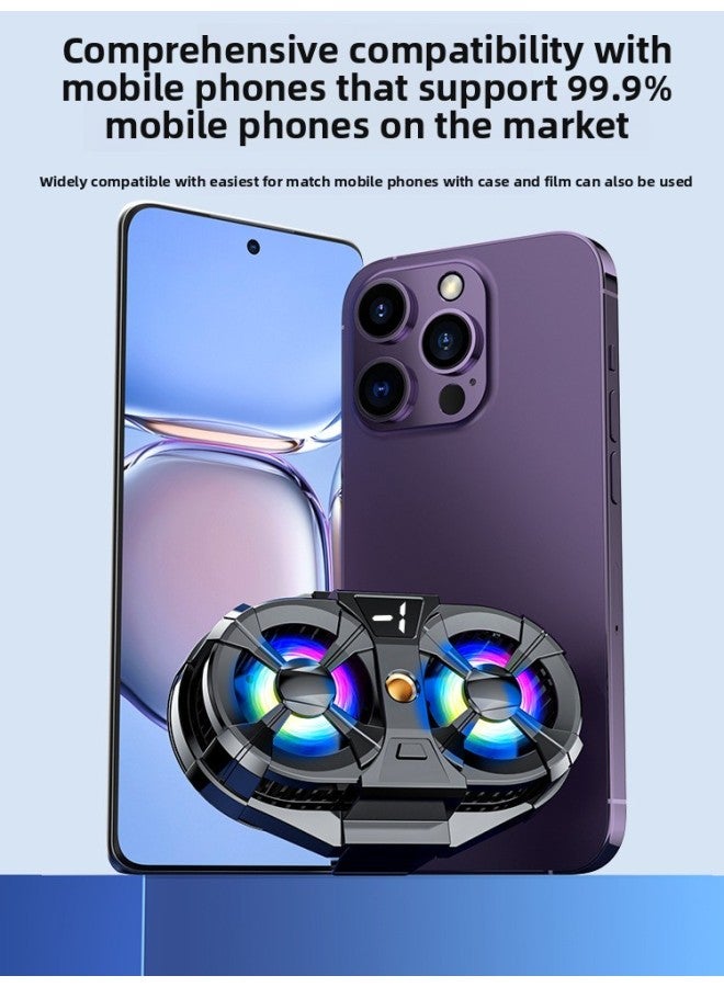 Live Broadcast] Mobile Phone Radiator Cooling Semiconductor Refrigeration Ultra-quiet Ice-sealed Back Clip Integrated Wholesale-Color:[flagship Anchor] Dual-core Overclocking Cooling❄Three-stop Digital Display + Fill Light Bracket - Image 5