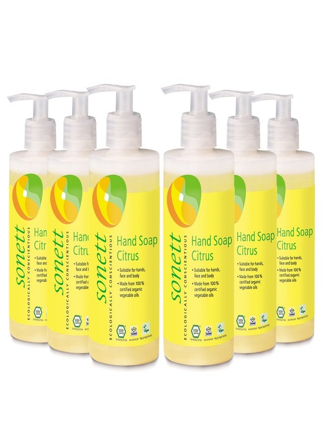 Sonett Organic Hand Soap Liquid Citrus Body Care suitable for hands, Face and body ( 6 Count) Certified Organically Grown - Image 1