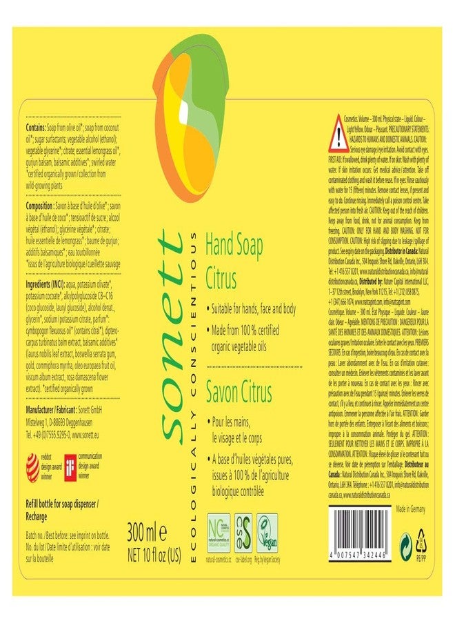 Sonett Organic Hand Soap Liquid Citrus Body Care suitable for hands, Face and body ( 6 Count) Certified Organically Grown - Image 5