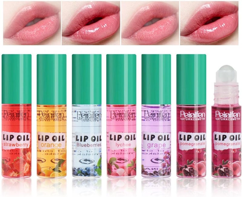 6 Pcs Lip Gloss Oil Set Fruit Flavored Nourishing RollOn Lip Oil Hydrating Lip Gloss Kids and Teens Kid Friendly Party Gift Nontoxic