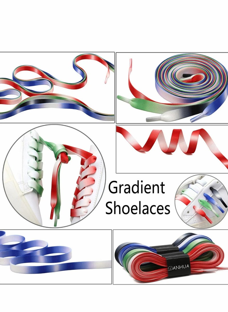 2 Pairs Flat Wide Shoelaces, 2/5 Inch, for Athletic Sneakers Running Shoes and Boots - Image 2