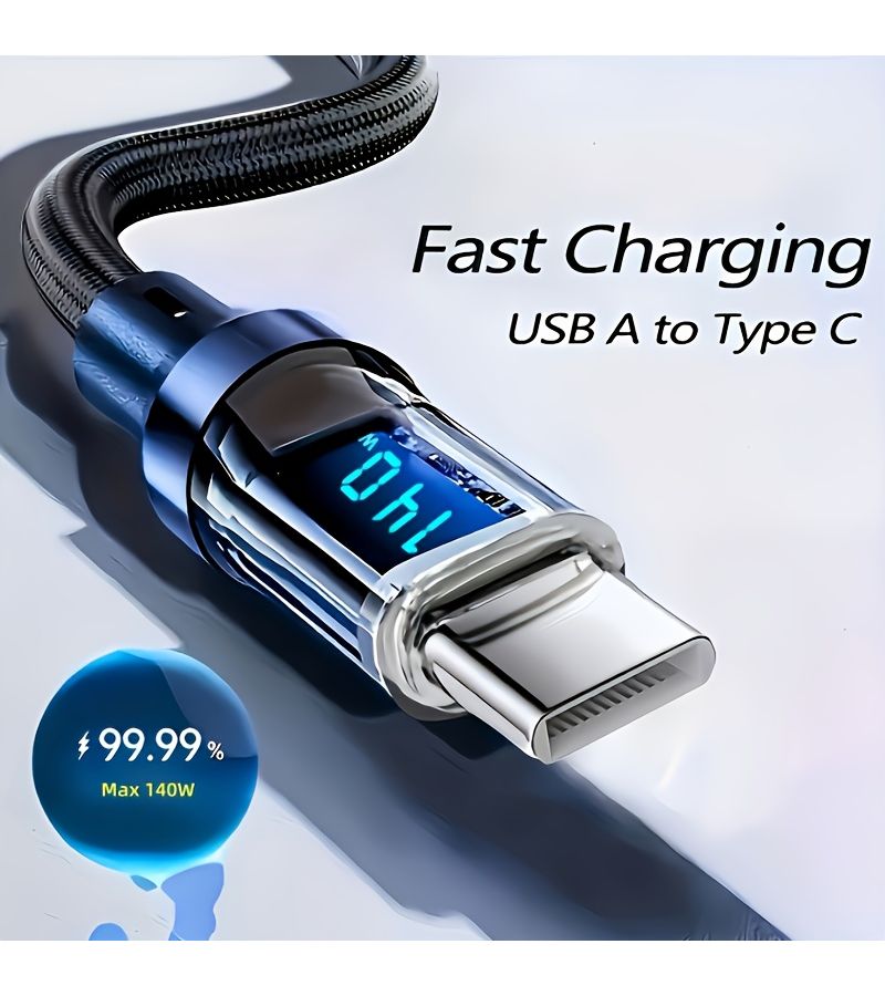 Upgraded 140W USB C Fast Charging Cable 200cm Digital Display for Xiaomi Samsung Huawei - Image 4