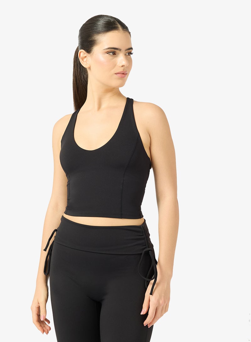 FRWD Halter Neck Vest & Foldover Waist Flared Leggings Set - Image 3