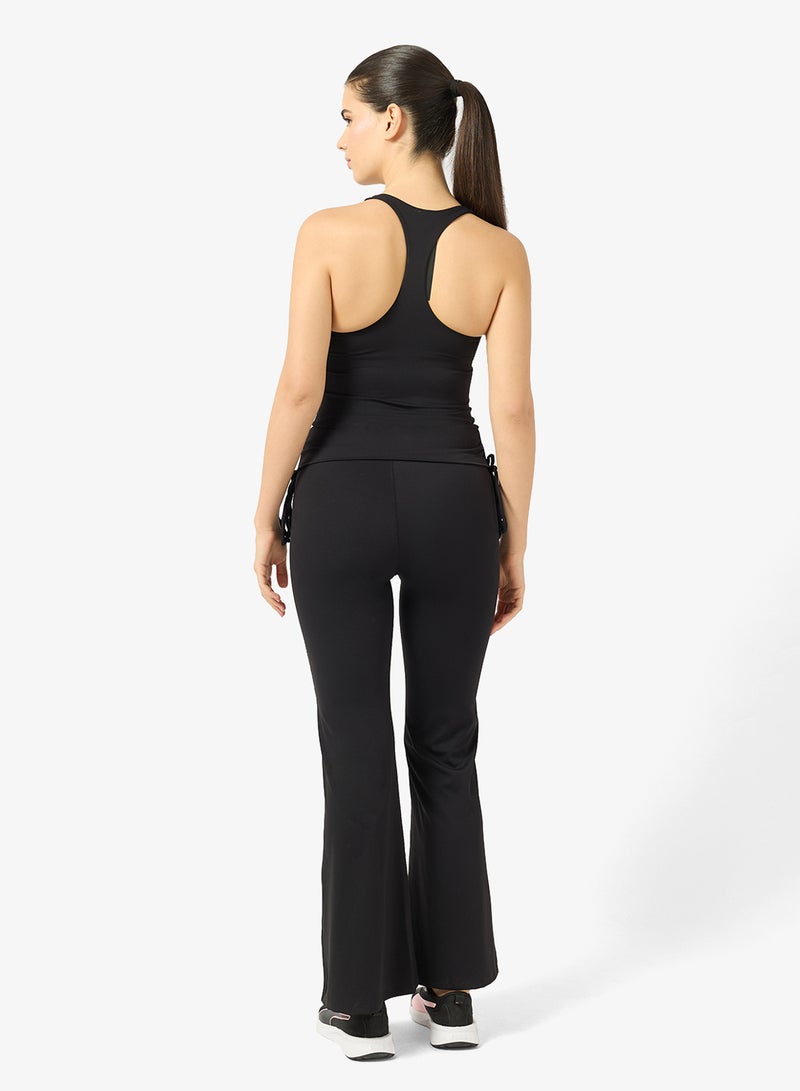 FRWD Halter Neck Vest & Foldover Waist Flared Leggings Set - Image 2