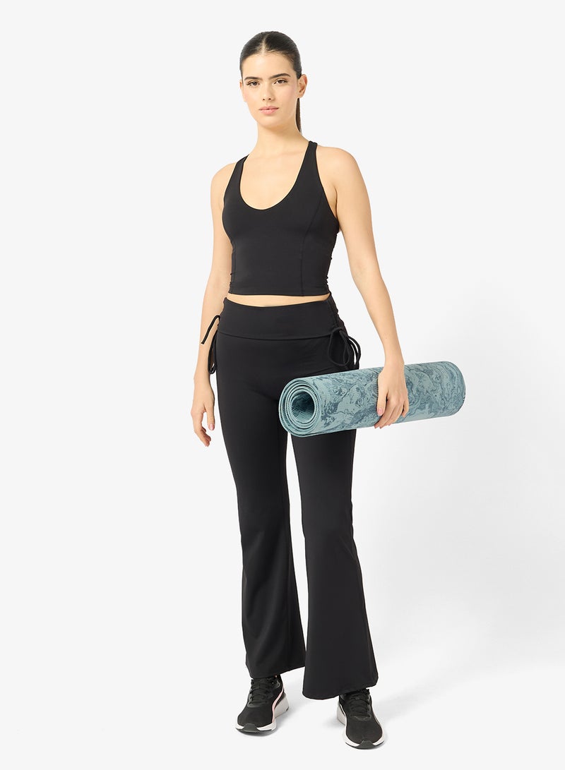 FRWD Halter Neck Vest & Foldover Waist Flared Leggings Set - Image 1