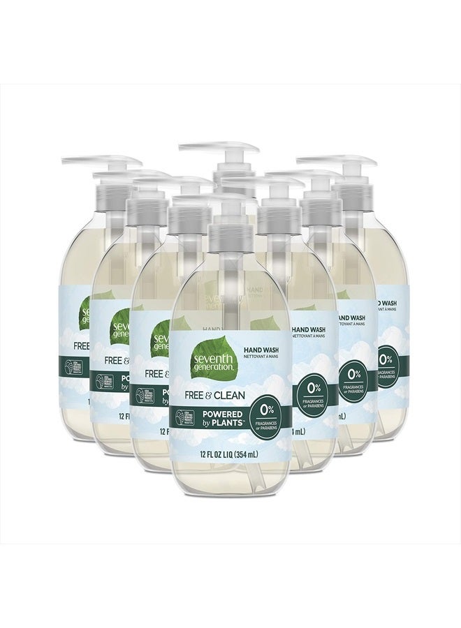 Seventh Generation Liquid Hand Soap Fragrance Free Free & Clean Unscented Hand Soap 12 Fl.oz, Pack of 8 - Image 1