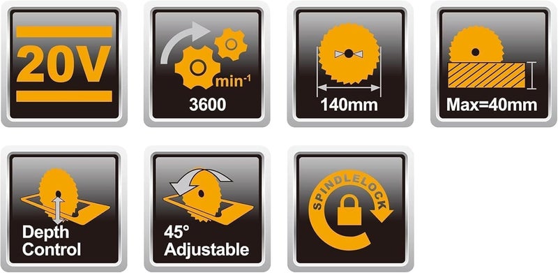 INGCO Csli1401 20V 140Mm Cordless Circular Saw, Bare Unit - Image 2