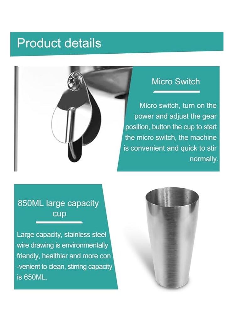 Electric Milk Shaker Machine Drinks Mixer Commercial Milkshake Maker Machine Milkshake Mixer Blenders for Protein Shakes and Mixing Cocktail (Single-head)  - Image 4
