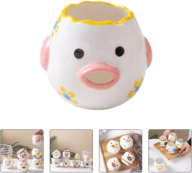 comfrt Ceramic Eggs Ceramic Egg Separator Cartoon Egg Separator Mini Egg White Yolk Separator Ceramic Egg Separator Kitchen Baking Tools ( Style 6 ) Stainer Steel Strainer - Image 4