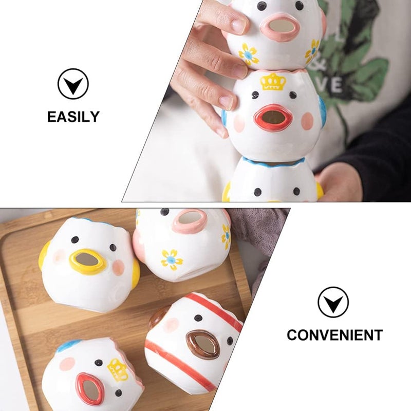 comfrt Ceramic Eggs Ceramic Egg Separator Cartoon Egg Separator Mini Egg White Yolk Separator Ceramic Egg Separator Kitchen Baking Tools ( Style 6 ) Stainer Steel Strainer - Image 5
