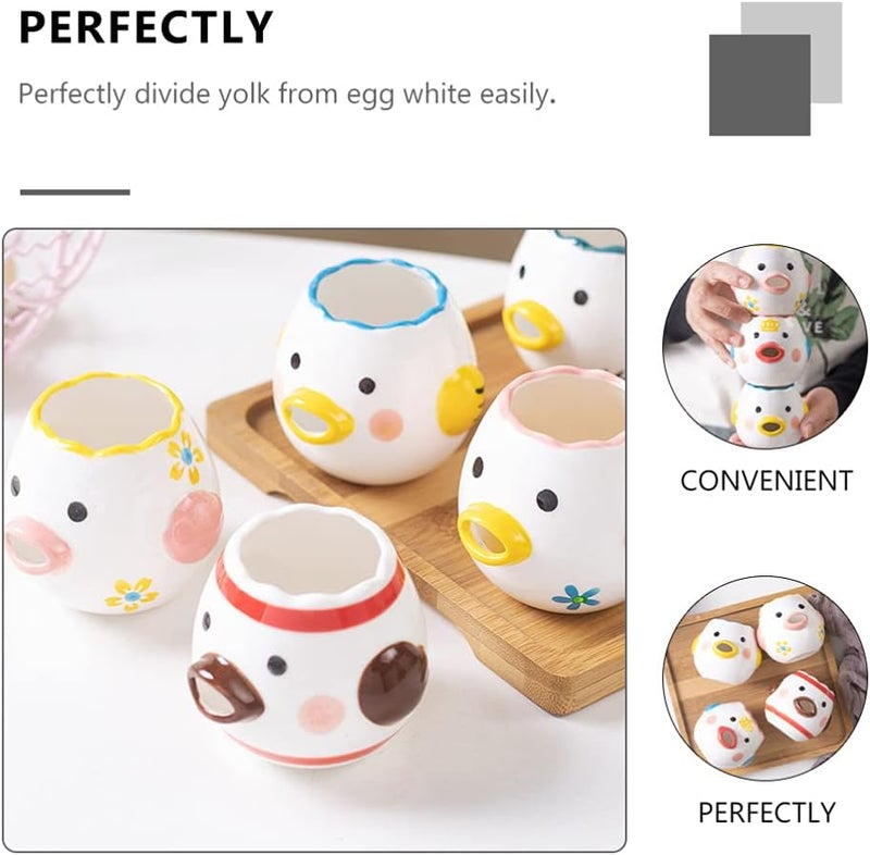 comfrt Ceramic Eggs Ceramic Egg Separator Cartoon Egg Separator Mini Egg White Yolk Separator Ceramic Egg Separator Kitchen Baking Tools ( Style 6 ) Stainer Steel Strainer - Image 3