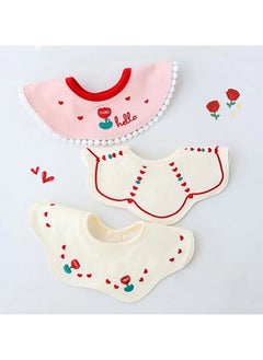 General Baby cartoon three-piece set waterproof bib baby eating saliva towel cotton three-piece combination is more intimate 