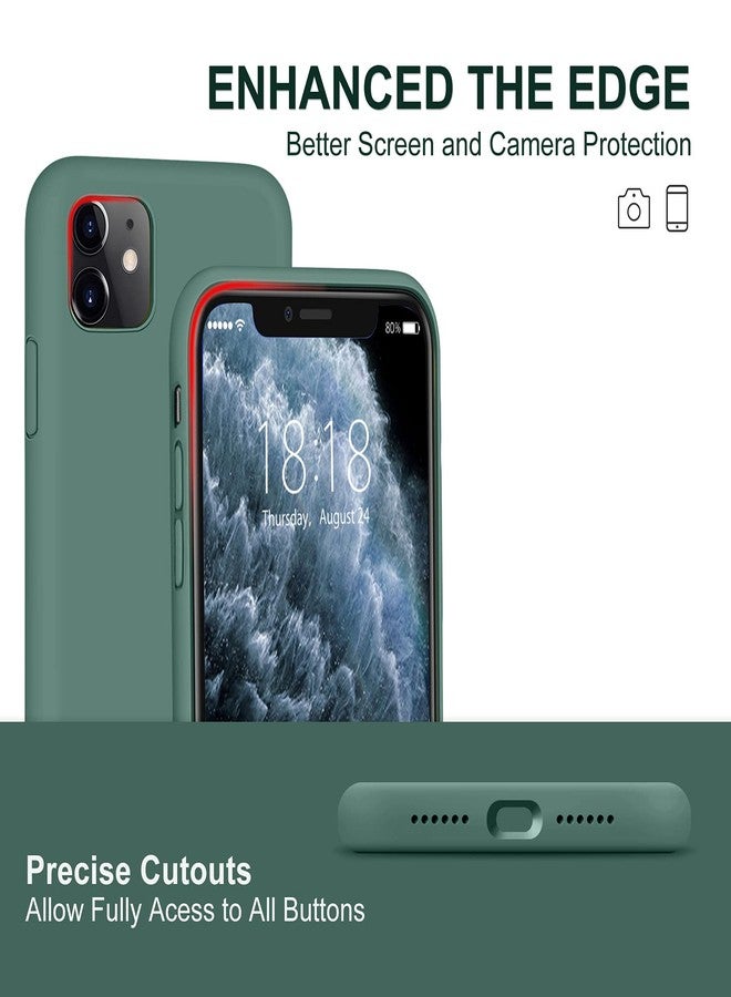 DTTO Compatible with iPhone 11 Case, [Romance Series] Full Covered Silicone Cover [Enhanced Camera and Screen Protection] with Honeycomb Grid Pattern Cushion for iPhone 11 6.1” 2019, Midnight Green - Image 2
