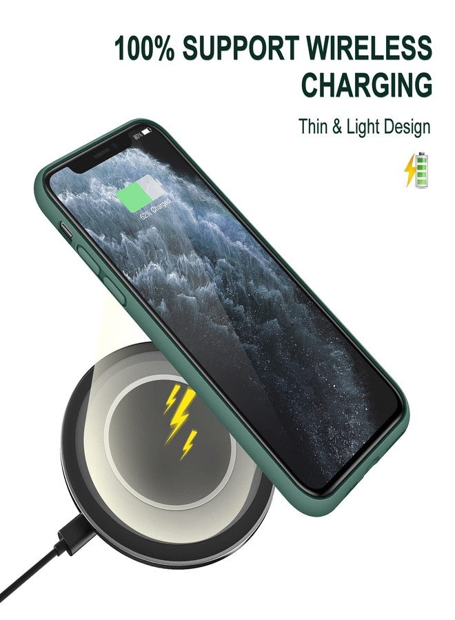 DTTO Compatible with iPhone 11 Case, [Romance Series] Full Covered Silicone Cover [Enhanced Camera and Screen Protection] with Honeycomb Grid Pattern Cushion for iPhone 11 6.1” 2019, Midnight Green - Image 4