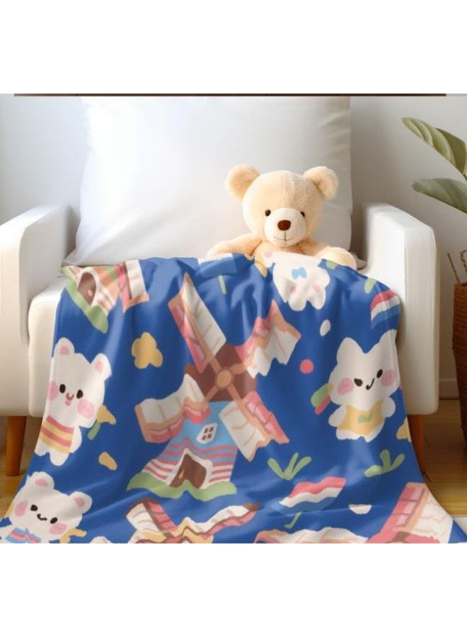 عام بطانية رقيقة من الفانيلا الكرتونية للأطفال والرضع (دافئة ومريحة، ومناسبة للنوم والألعاب) 70 سم * 100 سم - Image 4