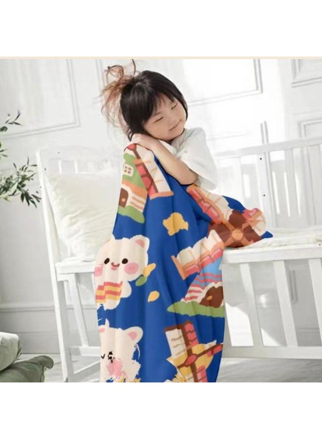 عام بطانية رقيقة من الفانيلا الكرتونية للأطفال والرضع (دافئة ومريحة، ومناسبة للنوم والألعاب) 70 سم * 100 سم - Image 1