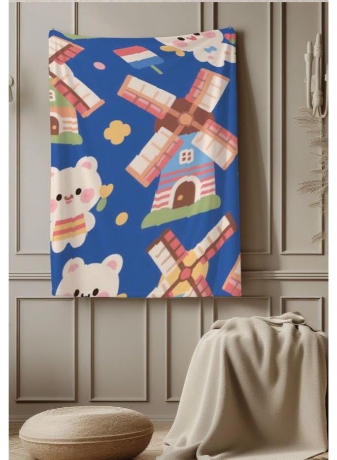 عام بطانية رقيقة من الفانيلا الكرتونية للأطفال والرضع (دافئة ومريحة، ومناسبة للنوم والألعاب) 70 سم * 100 سم - Image 3