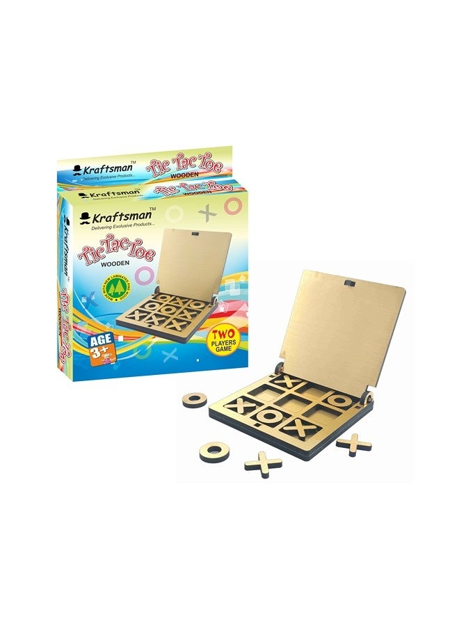 Kraftsman Kraftsman Wooden Tic Tac Toe Mini Golden Finish | Premium Handcrafted Design | Elegant and Compact | High-Quality Wooden Board Game | Perfect for Family Fun | Stylish Home Décor, Portable and Travel-Friendly, Ideal Gift for All Ages, Classic Fun with a Touch of Luxury, Perfect for Parties and Gatherings. - Image 4