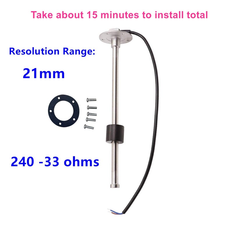 AODITECK 240-33 ohms 19"(480mm) Marine Fuel Sending Unit for Boat Truck Car Vehicle Fuel Tank Sending Unit Fuel Level Sending Unit Gas Water Tank Sender Fuel Gauge Sending Unit Water Level Sensor - Image 2
