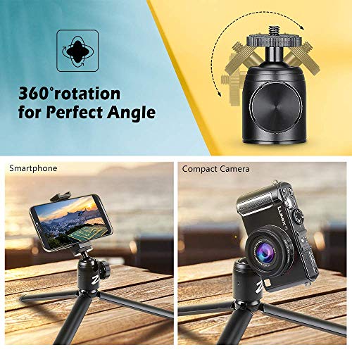 Zeadio Metal Mini Tripod + Ball Head Mount, with 1/4" Screw Desktop Tabletop Stand Tripod, Fits for Smooth4, Crane Plus, Crane2, Ronin-S, Vimble2, Gimbal Handle Grip Stabilizer and All Cameras - Image 4