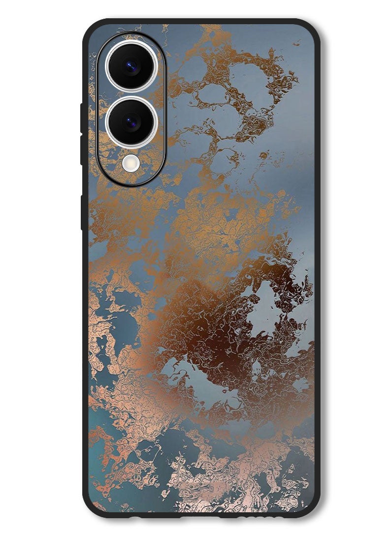 Theodor Case Compatible with Samsung Galaxy S25 Edge 6.7 Inch Protection Shockproof Bumper Cover Golden Grey Design - Image 1