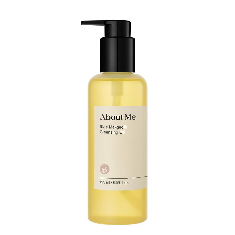 ABOUT ME About Me Rice Makgeolli (Rice Wine) Cleansing Oil, K-Beauty Deep Cleansing Oil with Korean Rice Wine Extract, Gentle Daily Makeup Remover for All Skin Types (195ml/6.59 fl.oz)
