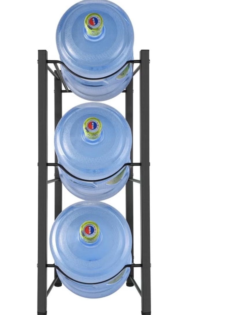 هويتك رف تخزين زجاجات المياه الرأسي ثلاثي الطبقات - 75×34×33 سم صف واحد (أسود) - Image 2